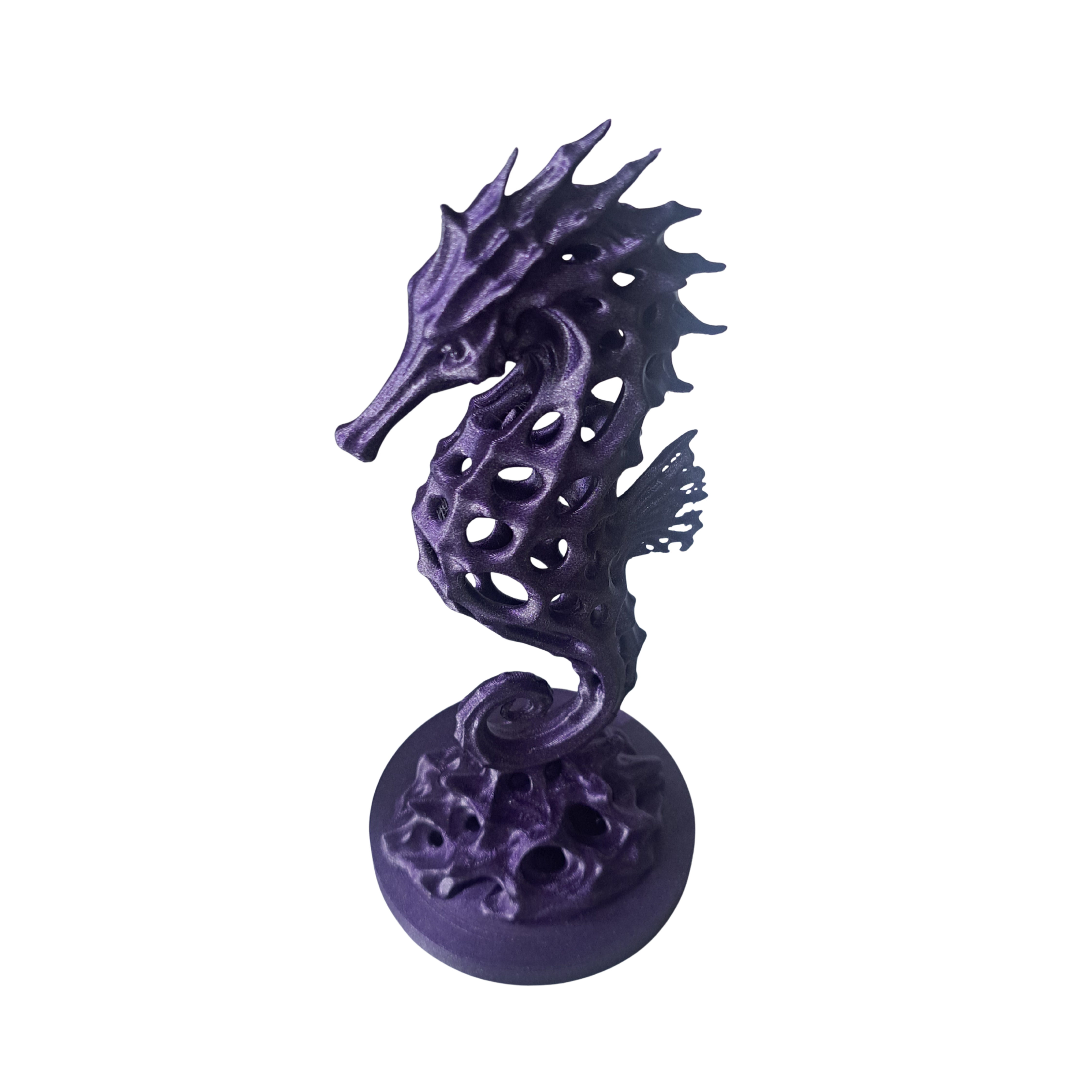Full prototype silhouette of the openwork seahorse sculptural study